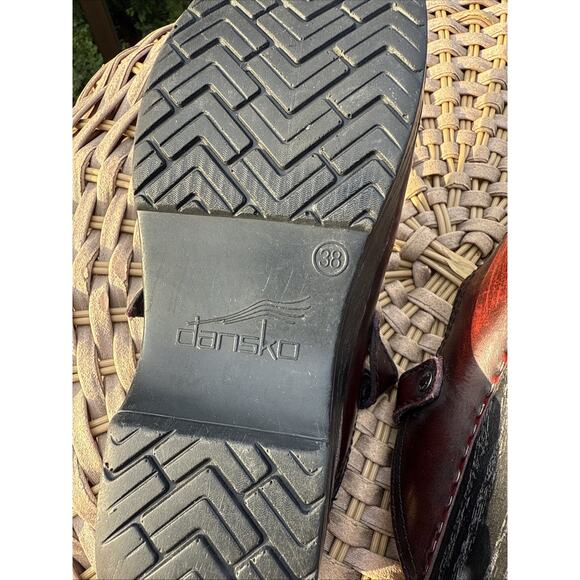 Dansko Mary Jane Mules Clogs Shoes Women's Size 38 EU 8 US Burgundy Leather - Picture 16 of 16